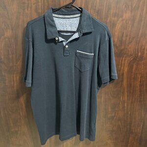 Tahari Men's Blue Short Sleeve Polo, Large